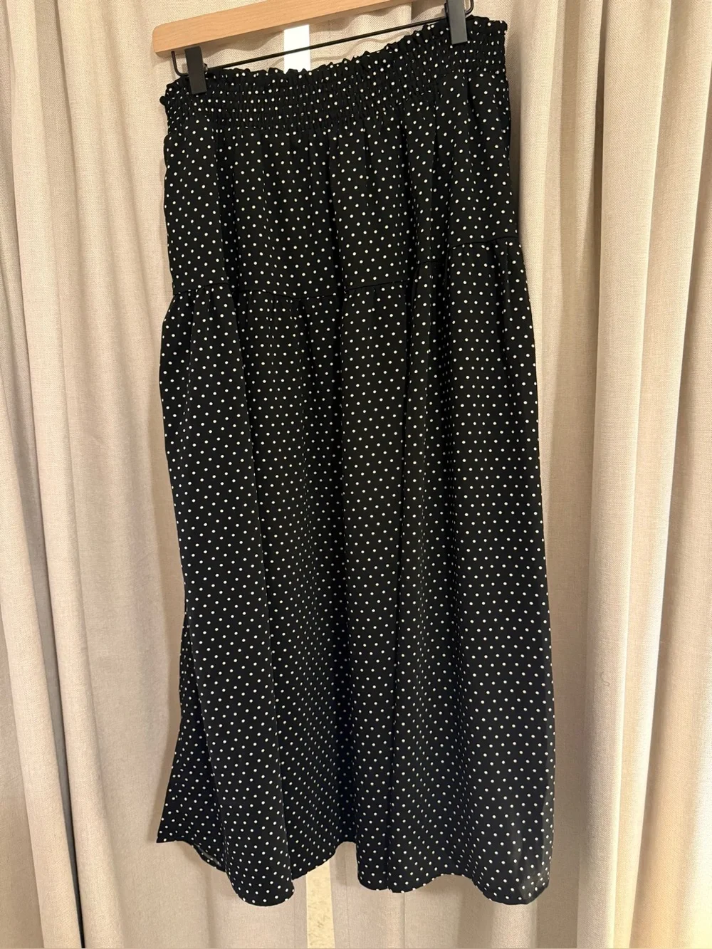 Draper James Black Polka Dot Maxi Skirt L